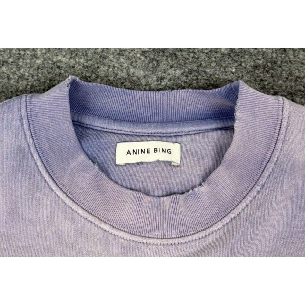 Anine Bing Tyler Sweatshirt Washed Lavender Size XL - Picture 4 of 11
